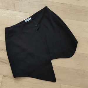 Luxury Asymmetrical Black Mini Skirt